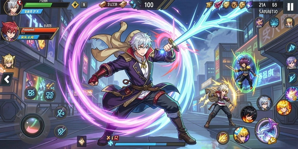 Lingkungan permainan yang kaya dengan detail visual.